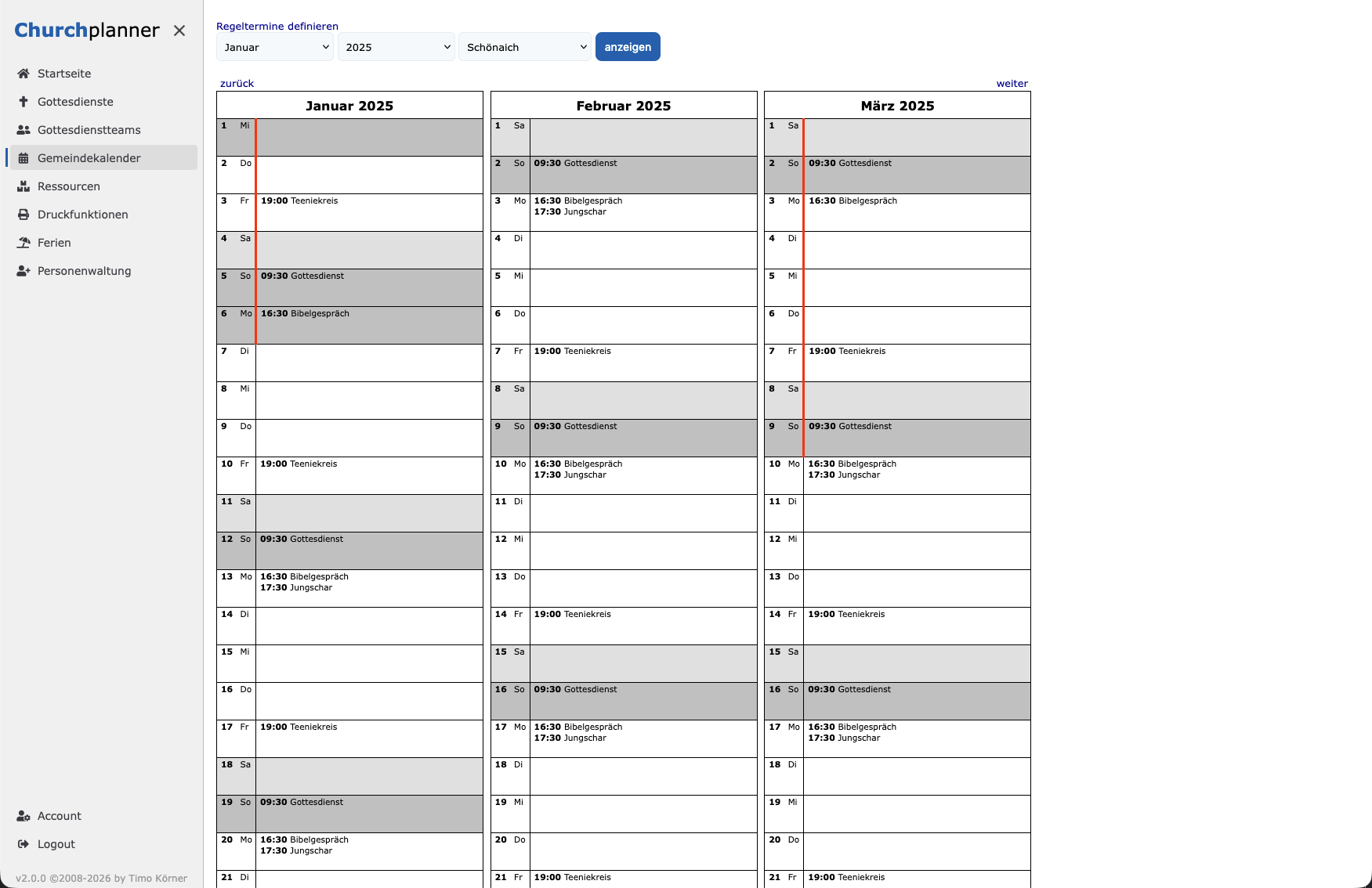 Churchplanner Gemeindekalender